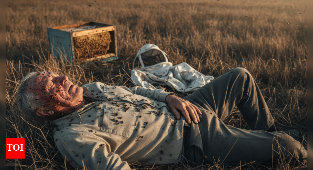 62-year-old man dies after being stung 890 times by bees; son escapes with injuries