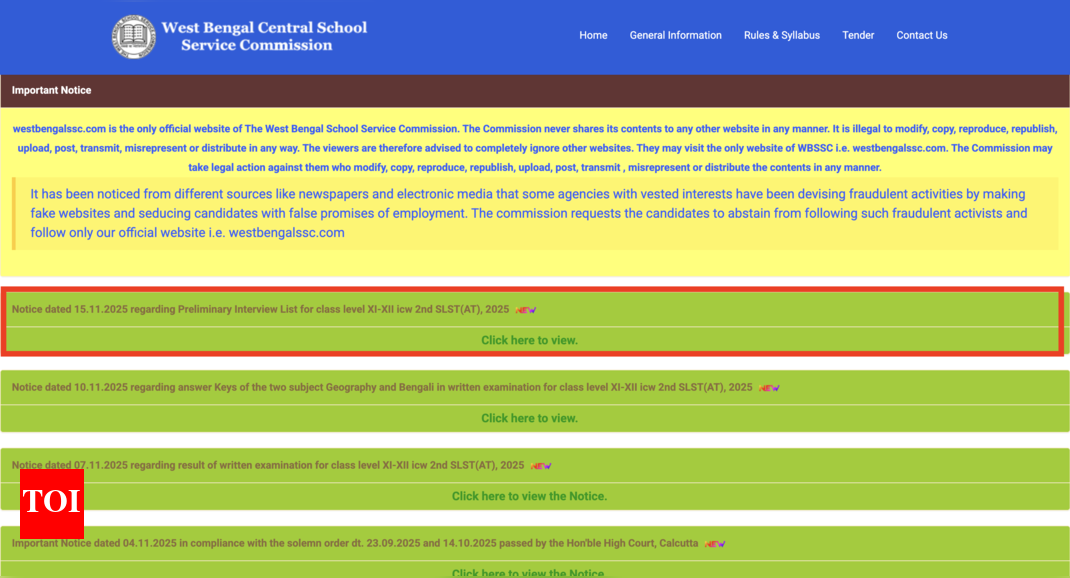 WB SLST 2025 interview list released for over 20,000 candidates: Direct link and selection details here