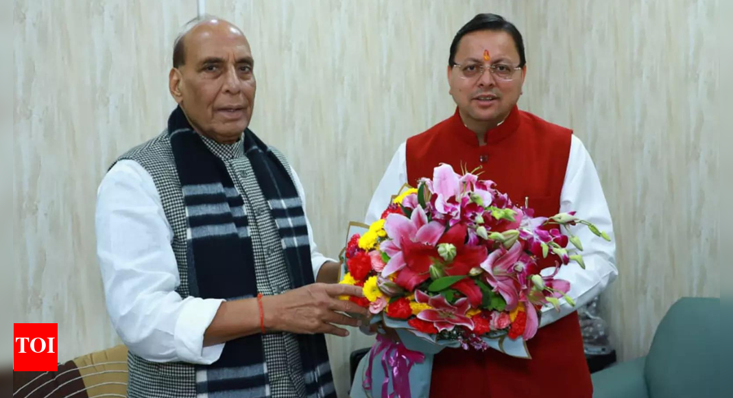 Uttarakhand CM Dhami meets Rajnath Singh, seeks key approvals for Dehradun, PWD projects