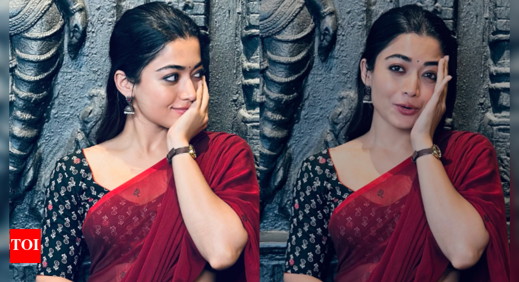 Rashmika Mandanna keeps her classic glow in a red saree; Fans call her 'Crushmika'