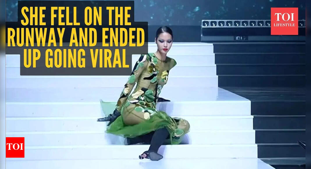 This model’s runway fall became the most stylish moment of 2025