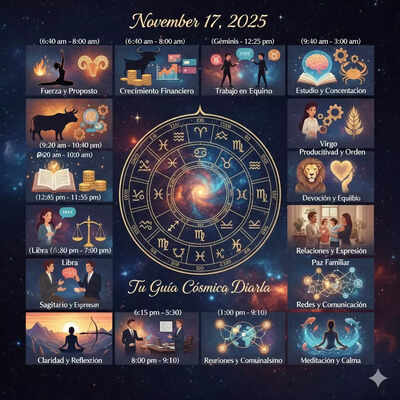 17 de noviembre de 2025: El mejor momento del día según tu signo zodiacal