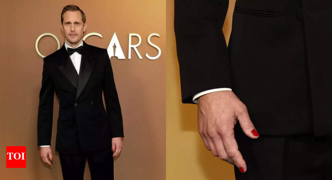 The tuxedo was sharp, but Alexander Skarsgard’s red nails stole the spotlight