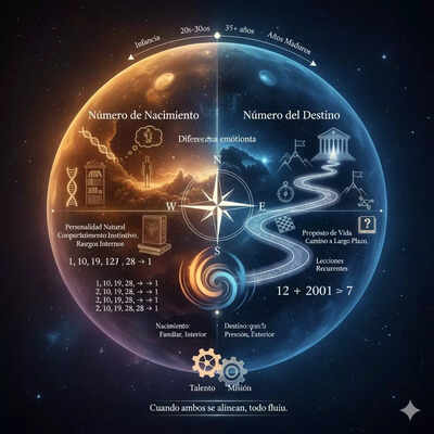 Diferencia entre el Número del Destino y el Número de Nacimiento y cuál es más preciso