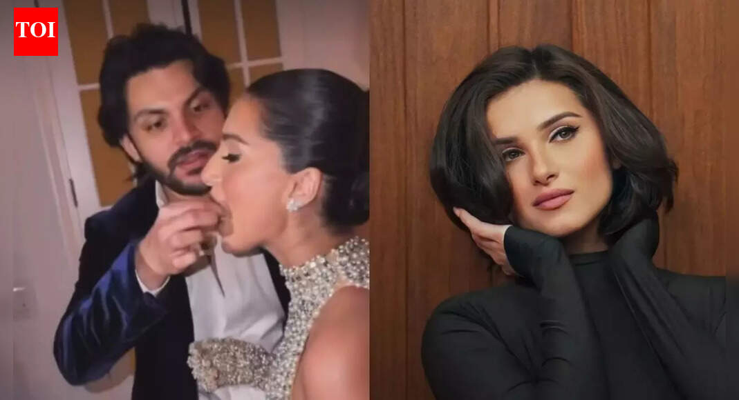 Tara Sutaria gets sweet birthday peck on her cheek by Veer Pahariya during 30th birthday celebrations, rumoured couple's adorable cake moment goes VIRAL