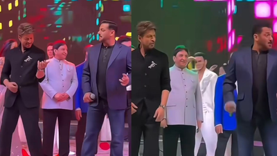 Shah Rukh Khan and Salman Khan send fans into frenzy by dancing to ‘O O Jaane Jaana’; netizens say ‘Do Bhai Dono Tabahi’ - VIDEO