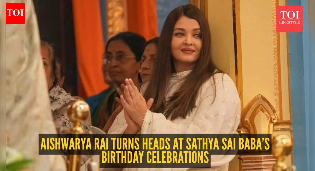 Aishwarya Rai’s minimal glam moment steals the spotlight at Sathya Sai Baba’s centenary birthday event