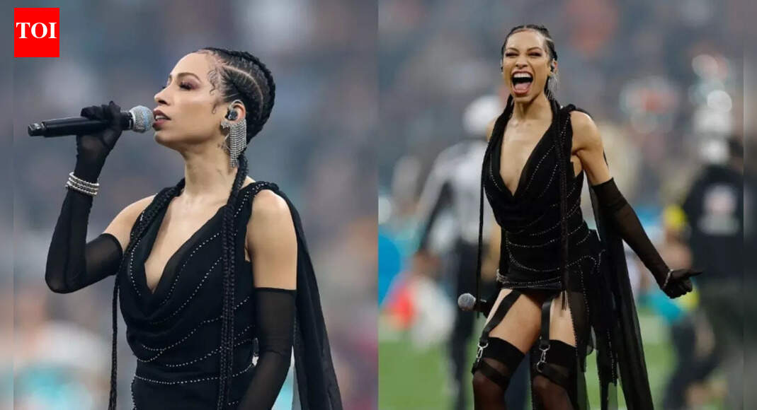 Karina Pasian faced backlash for her bold outfit choice while performing the National Anthem at Spain's historic first NFL game
