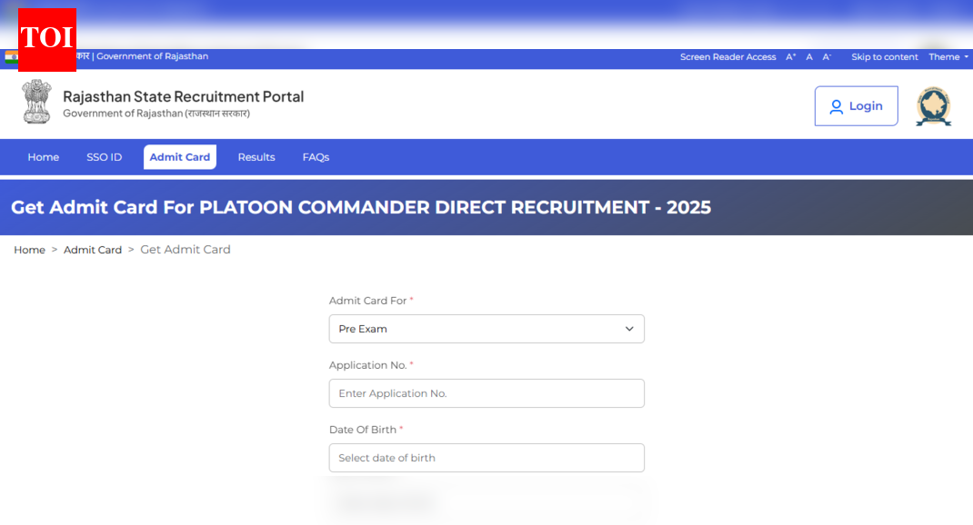 RSSB Rajasthan Platoon Commander admit card 2025 released at rssb.rajasthan.gov.in: Direct link to download hall ticket here