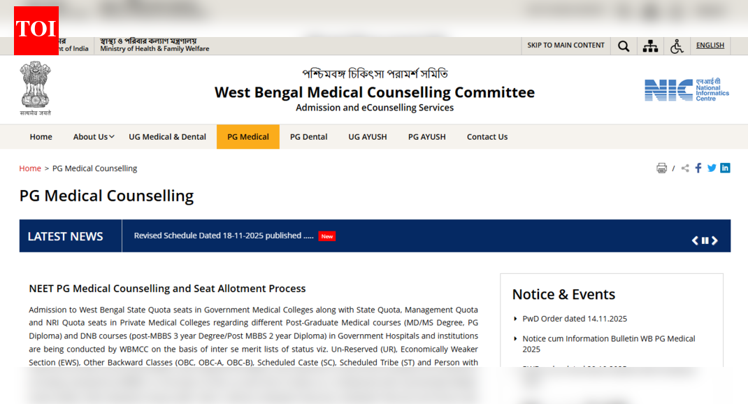 WB NEET PG counselling 2025 revised schedule released: Round 1 registration window closes today; check details