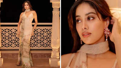 Janhvi Kapoor serves tropical glam with Rs 3.09 lakh printed sequined gown and scarf - PICS