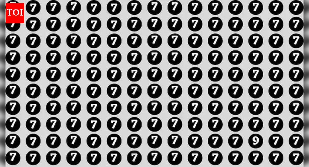 Optical illusion: Can you spot the ‘9’ hidden among the 7s in under 12 seconds?