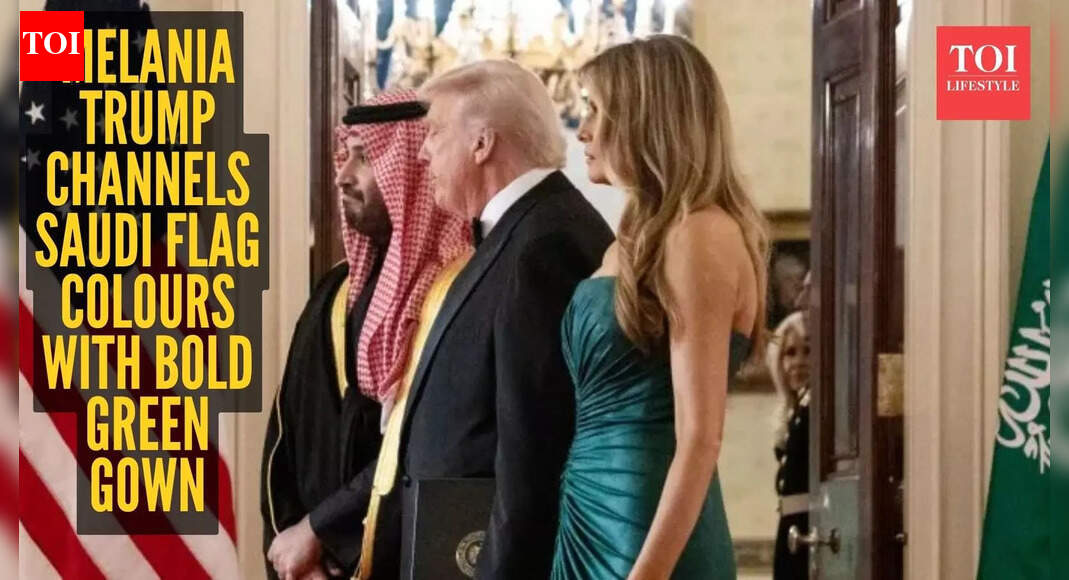 Melania Trump echoes Saudi Arabia’s flag in striking green gown during Prince Muhammad bin Salman's White House dinner
