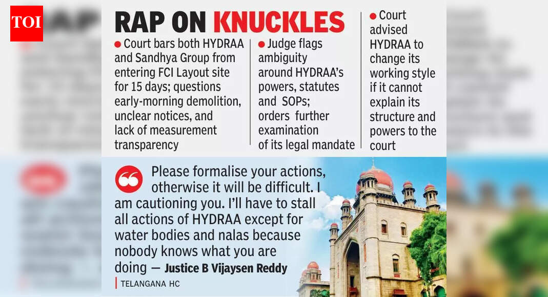 Telangana high court warns HYDRAA of halting all operations over ...