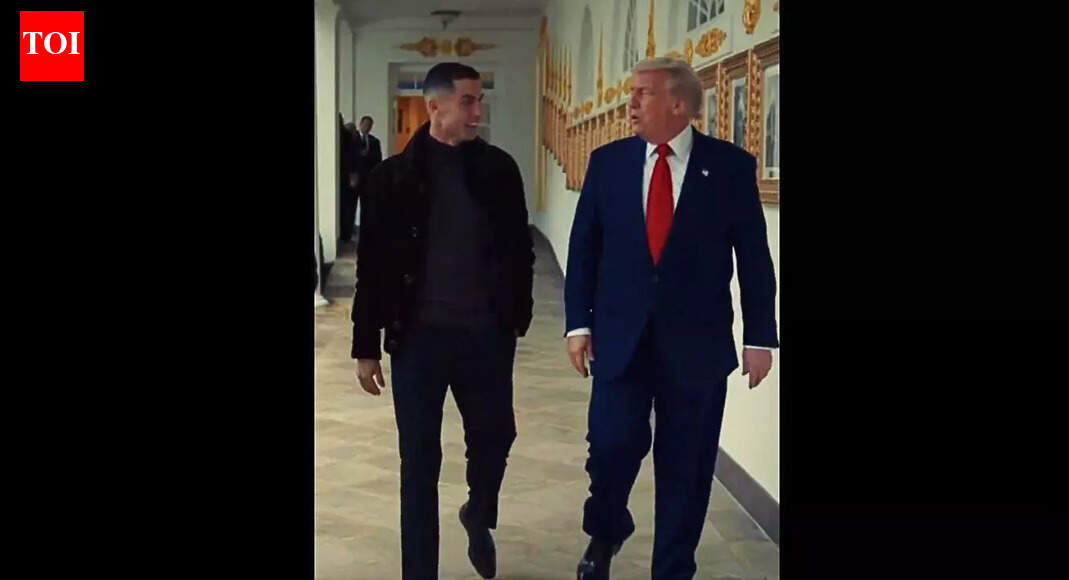 Donald Trump and Cristiano Ronaldo’s bizarre football match in Oval Office breaks the internet