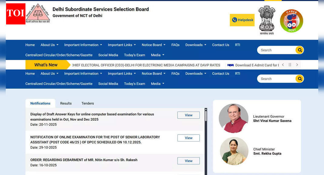 DSSSB answer key 2025 for TGT, PGT, LDC releases today at dsssb.delhi.gov.in; check download steps