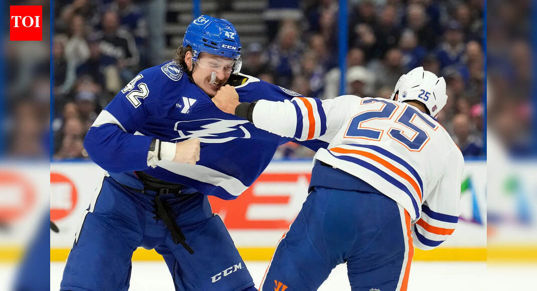 Darnell Nurse responds after Curtis Douglas levels Jake Walman in fiery Oilers at Lightning match