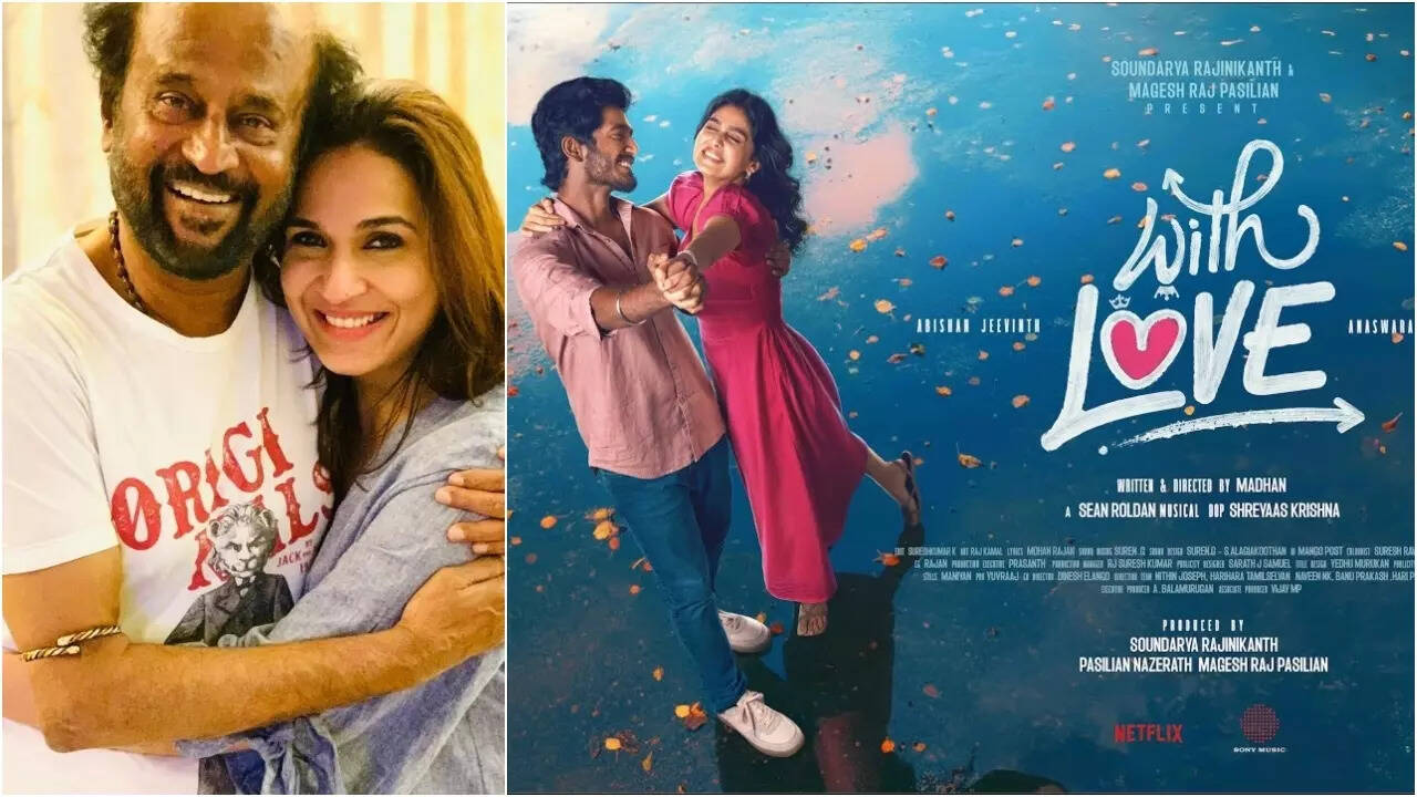 Rajinikanth unveils title poster and teaser of daughter Soundarya Rajinikanth's film 'With Love' starring Abishan Jeevinth and Anaswara Rajan | - The Times of India
