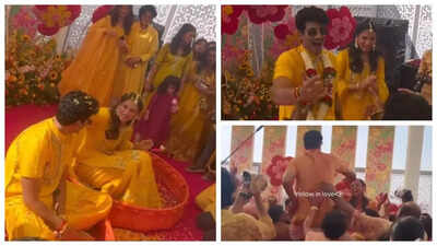 Palash Muchhal–Smriti Mandhana Haldi: Couple begin wedding celebrations with a fun-filled Haldi; videos of Team India girls turning Team Bride go viral