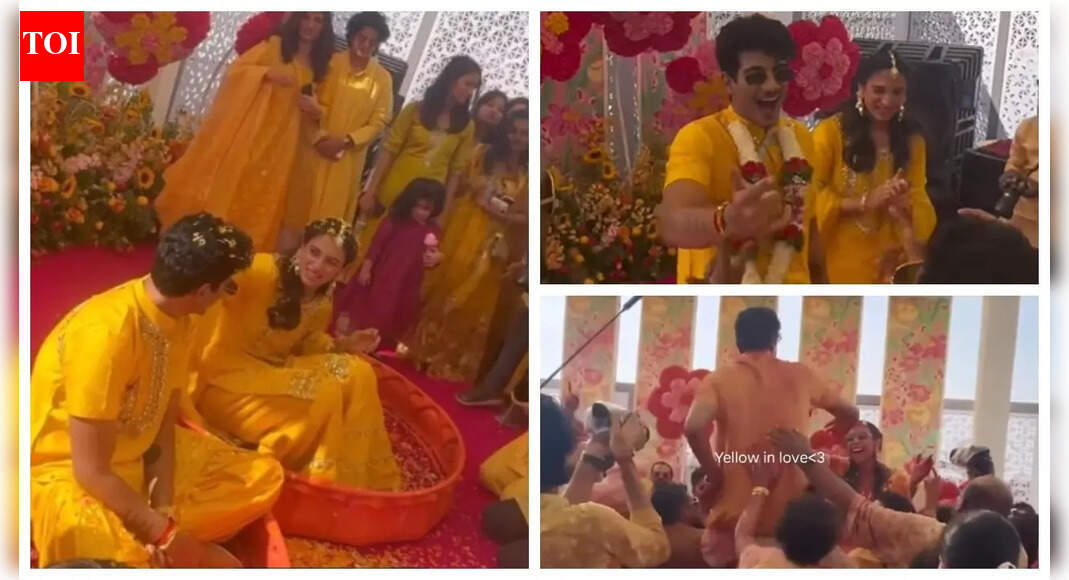 Palash Muchhal–Smriti Mandhana Haldi: Couple begin wedding celebrations with a fun-filled Haldi; videos of Team India girls turning Team Bride go viral