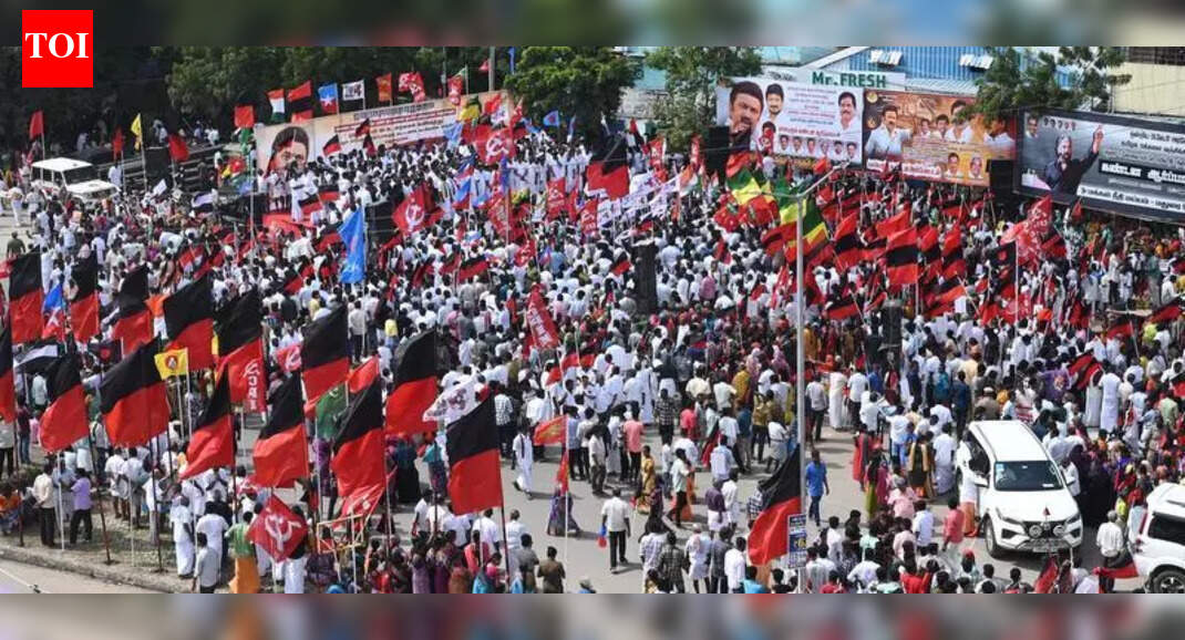 DMK, allies protest Centre’s decision on Madurai metro | Madurai News ...