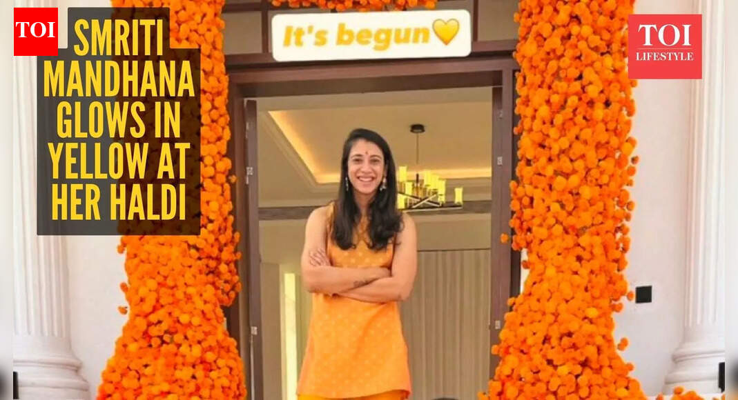 Smriti weds Palash: Indian cricketer Smriti Mandhana's radiant Haldi look