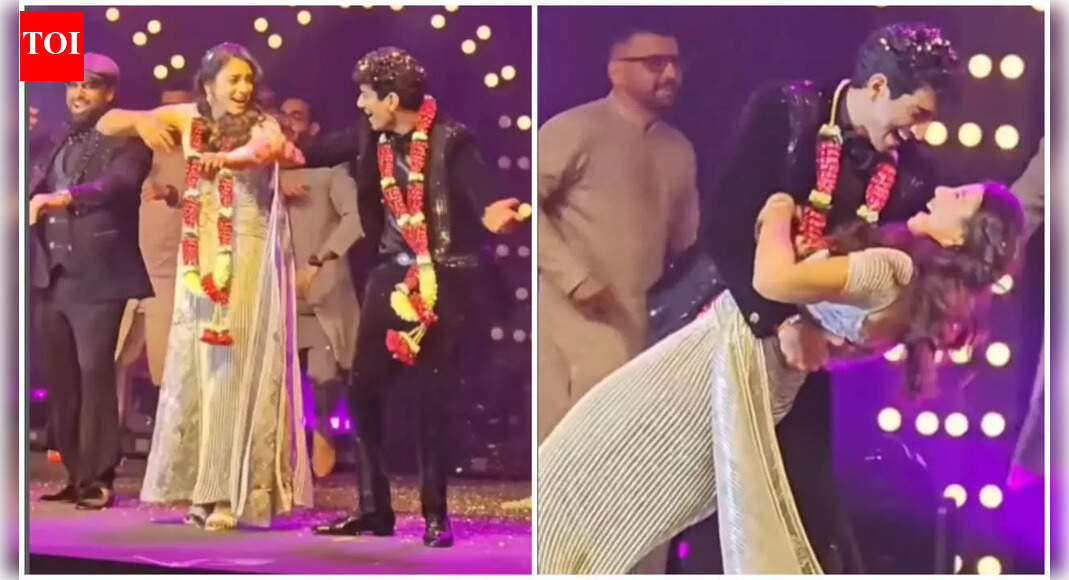 Smriti and Palaash dance romantically at sangeet ceremony