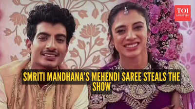Smriti Mandhana weds Palash Muchhal: Smriti Mandhana wears a glam purple saree for Mehendi