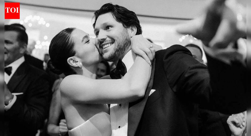 Josh Allen and Hailee Steinfeld display share PDA moment as they return to Wyoming for the emotional retirement of his college jersey