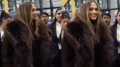Jennifer Lopez waves goodbye at the airport after performing at a star-studded Udaipur wedding - Watch