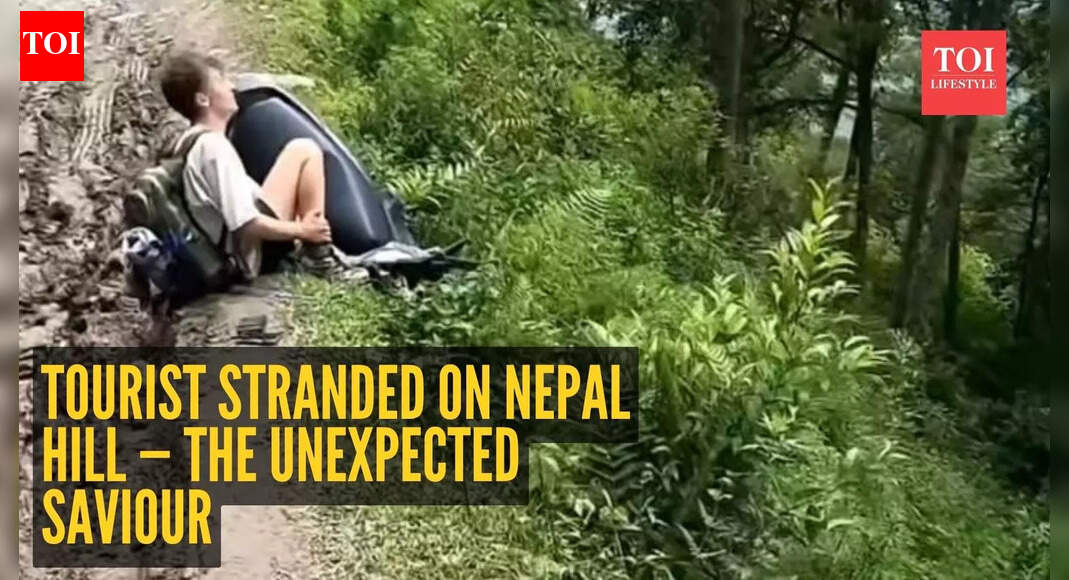 A foreign tourist was stranded on a Nepalese hill– the unexpected saviour? Watch