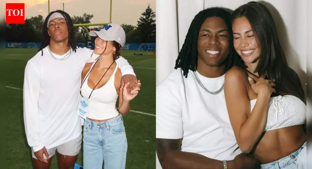 Jahmyr Gibbs’ girlfriend Nicole Anderson wows in a bold, love-inspired custom outfit at the Lions vs Giants game