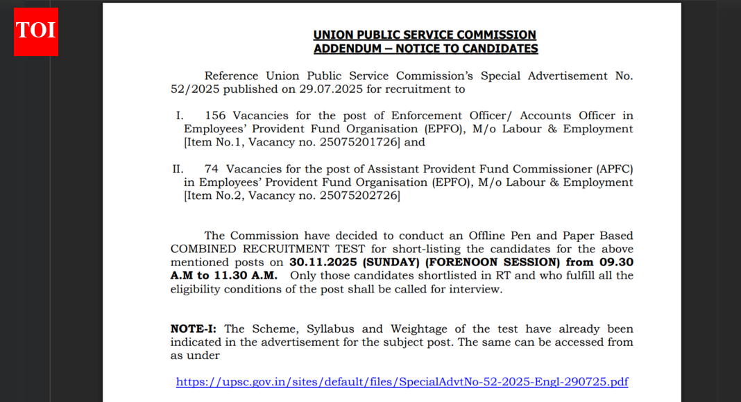 UPSC EPFO admit card: When will it be out?