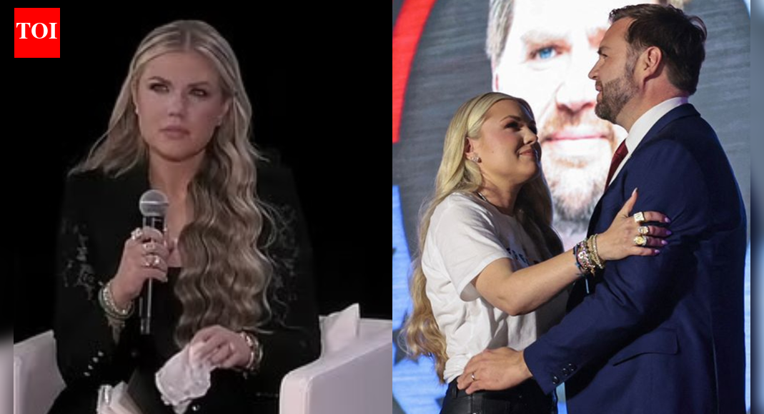 Erika Kirk shares the real story behind her viral JD Vance hug and why she touched back of his head on stage