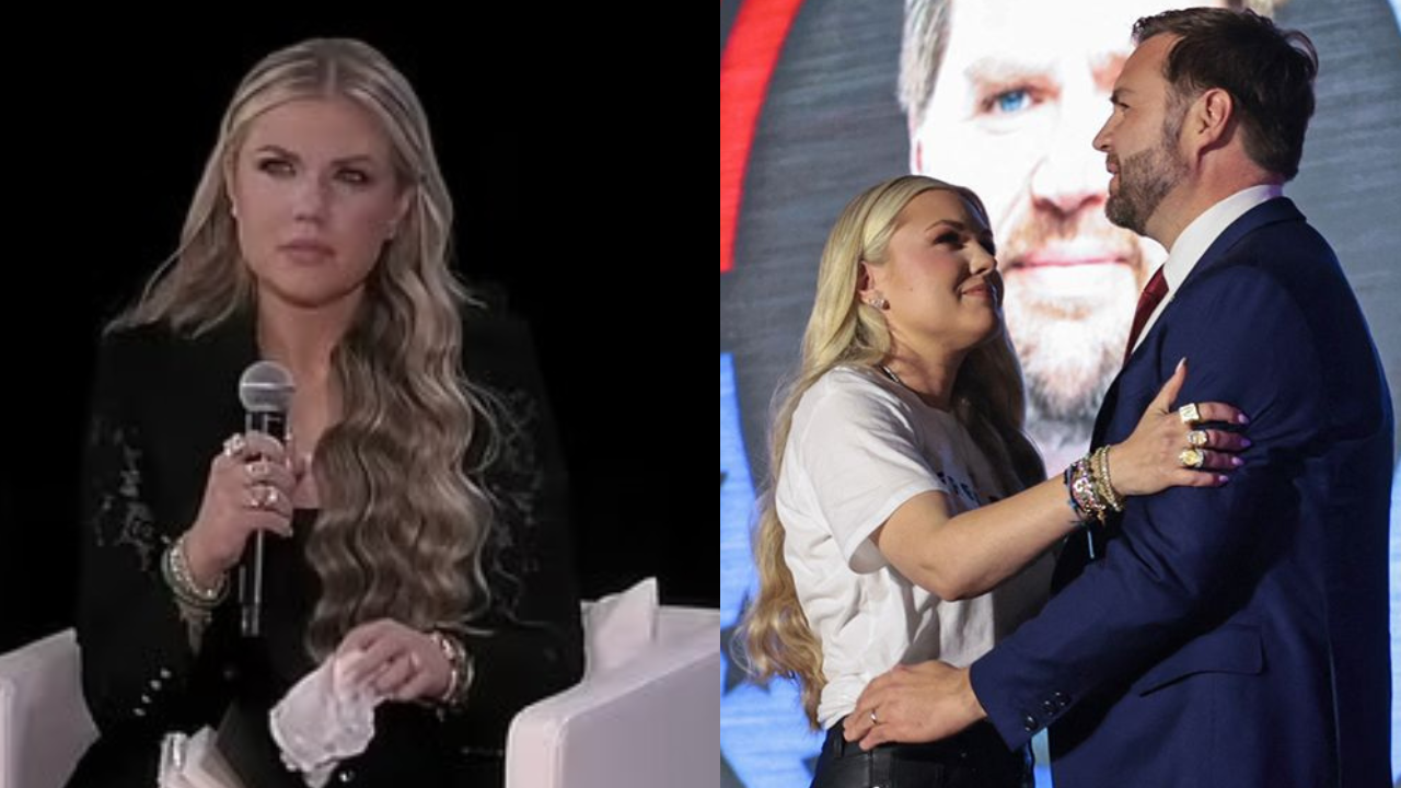 Erika Kirk shares the real story behind her viral JD Vance hug and why she  touched back of his head on stage - The Times of India