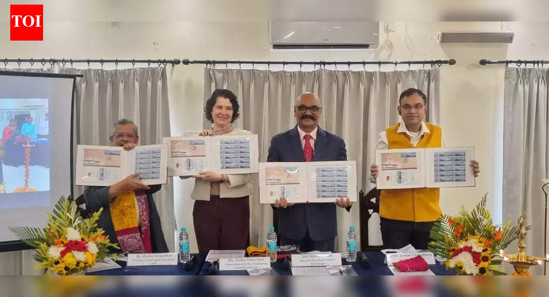 IIT Kharagpur unveils postage stamp, initiates discussion on Houston outreach centre to mark 75 years of journey