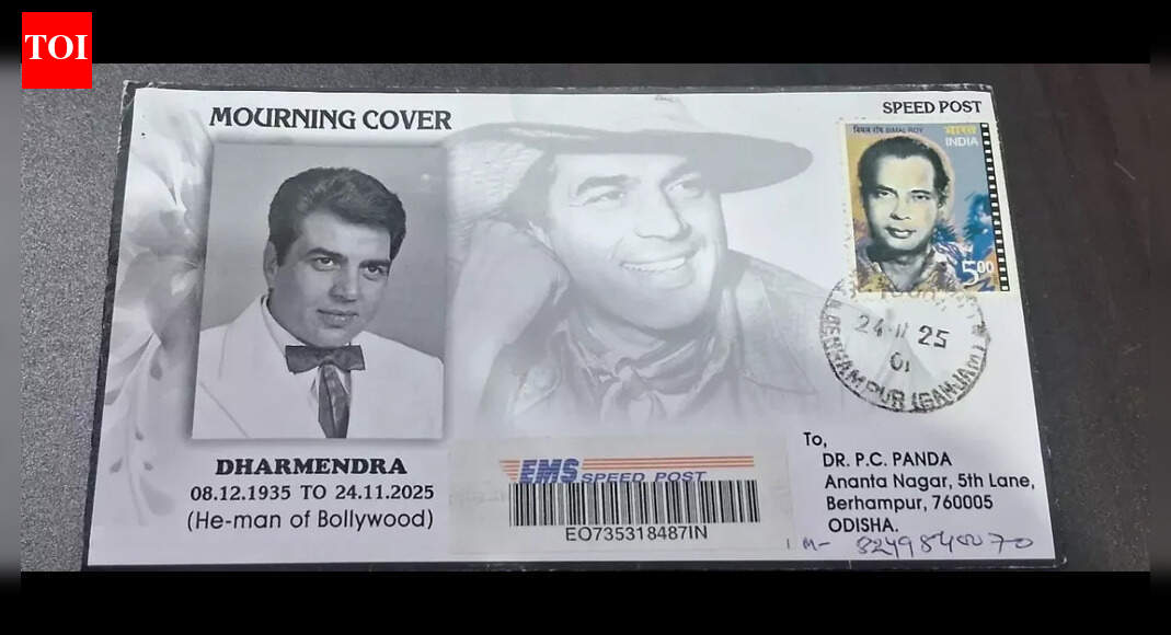 Berhampur philatelist honours Dharmendra with unique mourning postal cover