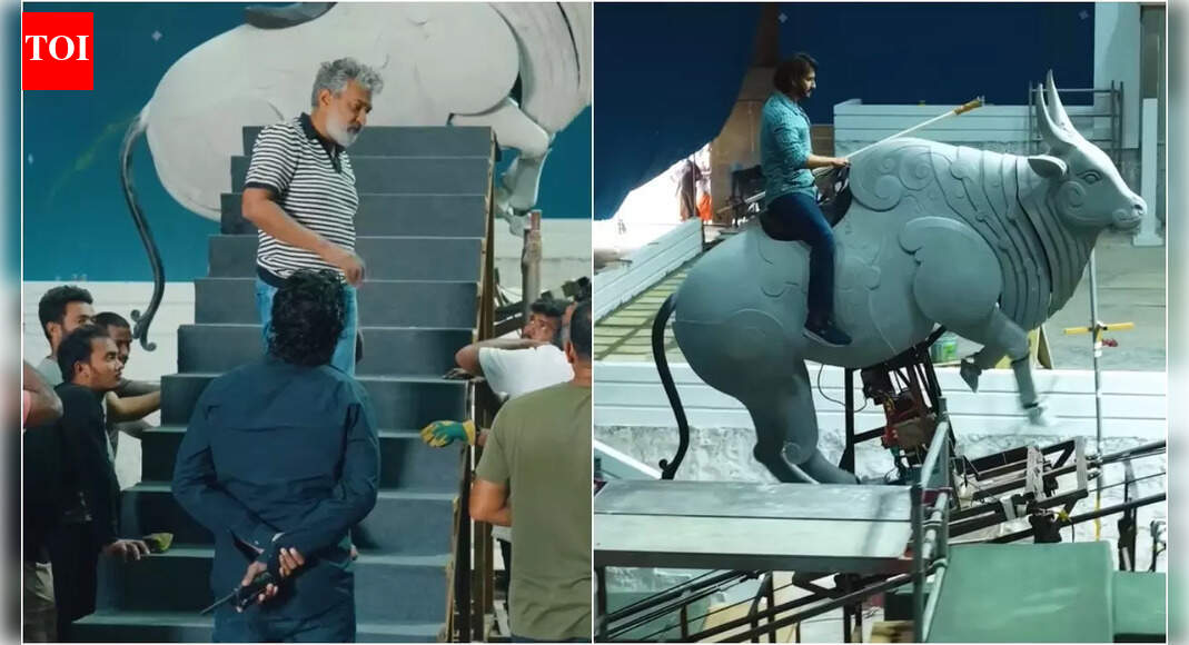 'Varanasi' BTS Video: How SS Rajamouli and team nailed Mahesh Babu's grand entry on bull at 'Globetrotter' event - WATCH