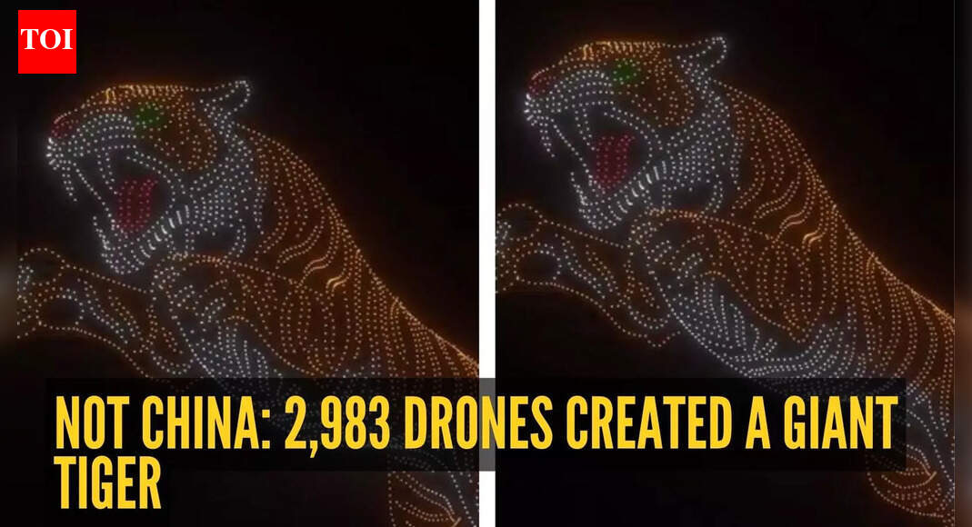 Not China: 2,983 drones created a giant tiger, earning a Guinness World Record entry in this Indian city