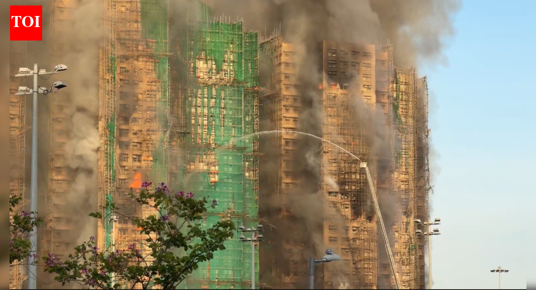 Massive fire engulfs multiple high rises in Hong Kong; at least 4 dead - video