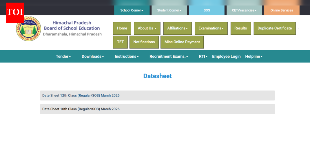 एचपीबीओएसई कक्षा 10वीं, 12वीं डेटशीट 2025 जारी: यहां डाउनलोड करने के लिए सीधा लिंक