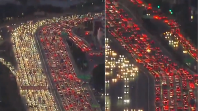 It's Thanksgiving! Los Angeles freeways get buried in traffic — video goes viral