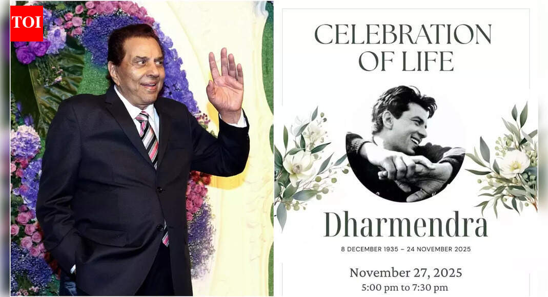 धर्मेंद्र की प्रार्थना सभा:देओल परिवार ने हाथ जोड़कर जताया आभार; ‘जीवन के उत्सव’ में मार्मिक संगीतमय श्रद्धांजलि शामिल है | हिंदी मूवी समाचार