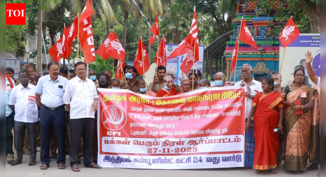 Residents protest delay in repairing damaged Cheran Maa Nagar roads