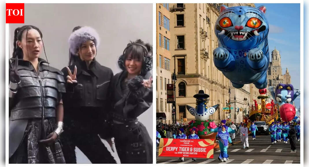EJAE, Audrey Nuna and REI AMI aka HUNTR/X bring 'KPop Demon Hunters' to the 2025 Macy’s Thanksgiving Day parade with electrifying ‘Golden’ performance - WATCH