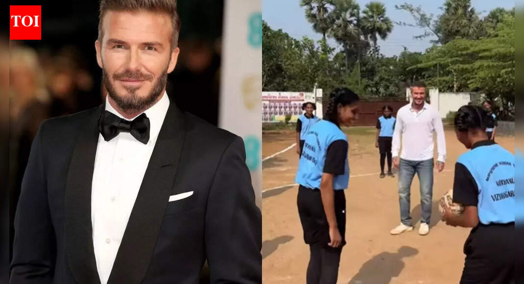 David Beckham returns to India, engages with school students through football in Visakhapatnam