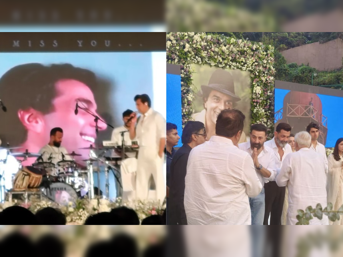 Sonu Nigam performing devotional songs at Dharmendra's prayer meet