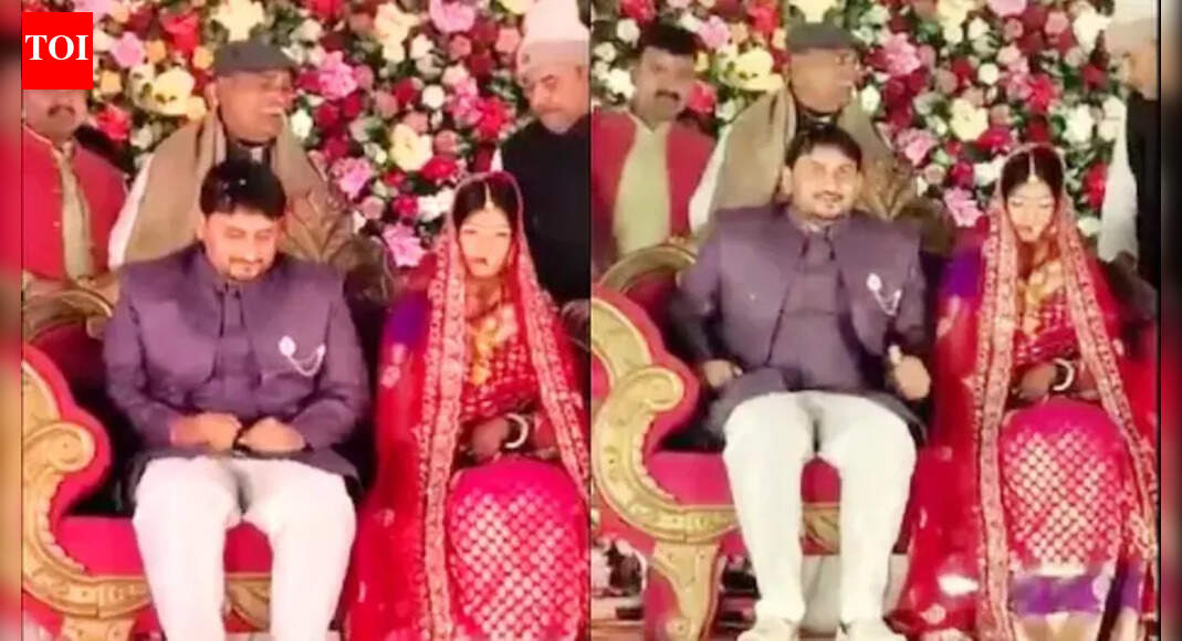 Viral Video: Stage Crashes During UP Wedding As BJP Leaders Gather To Greet Bride & Groom