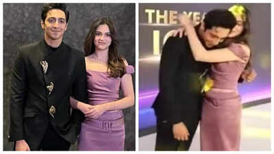 Aneet Padda crowns Ahaan Panday 'best man in the world'; rumoured couple HUG as they re-create 'Saiyaara' scene - WATCH