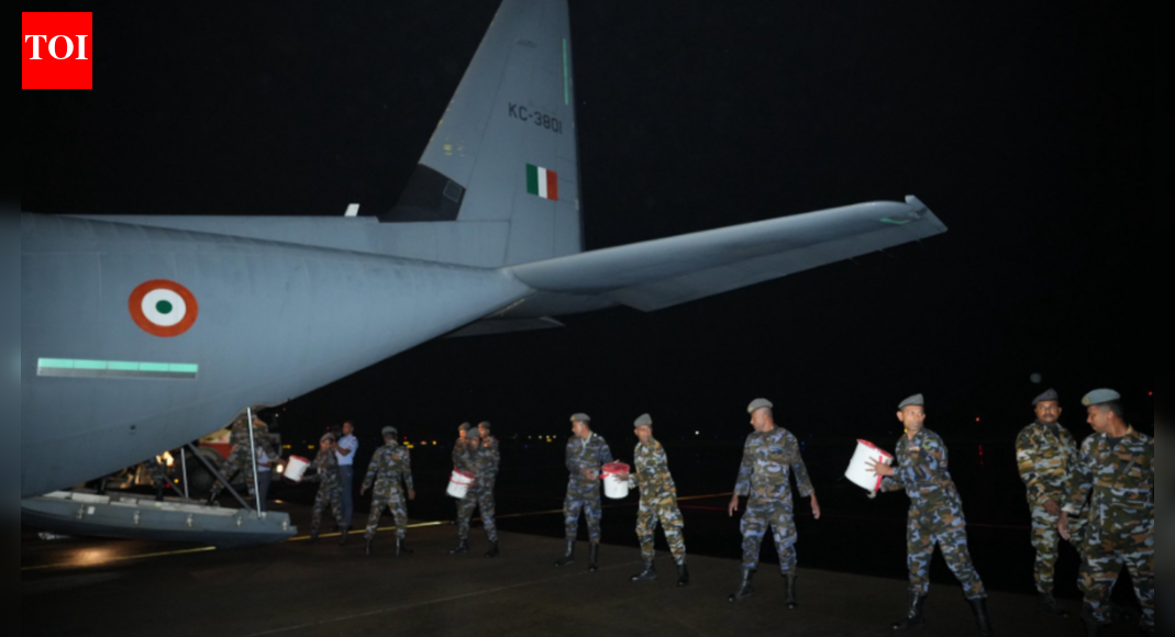 ‘Operation Sagar Bandhu’: India flies 12 tonnes of aid to flood-hit Sri Lanka; island battered by Cyclone Ditwah | India News – The Times of India